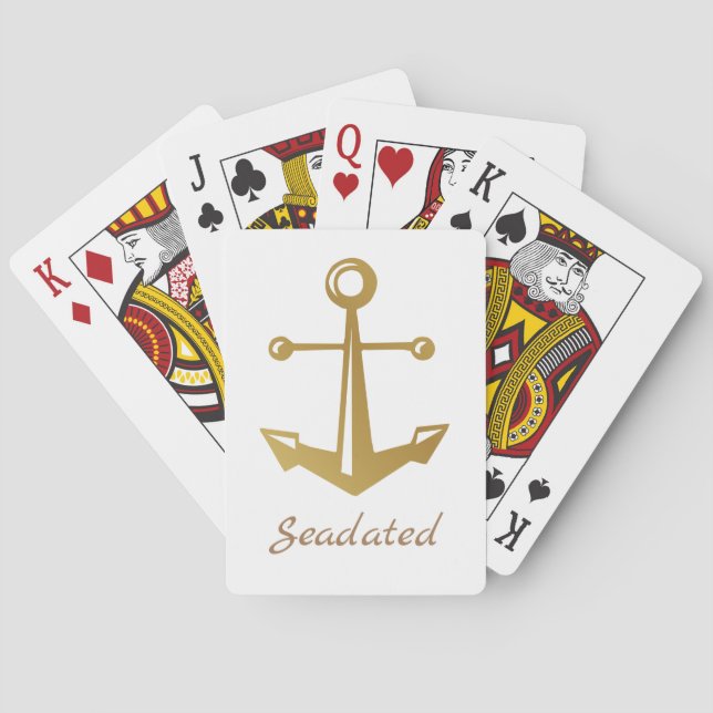 Personalised Gold Anchor Playing Cards (Back)