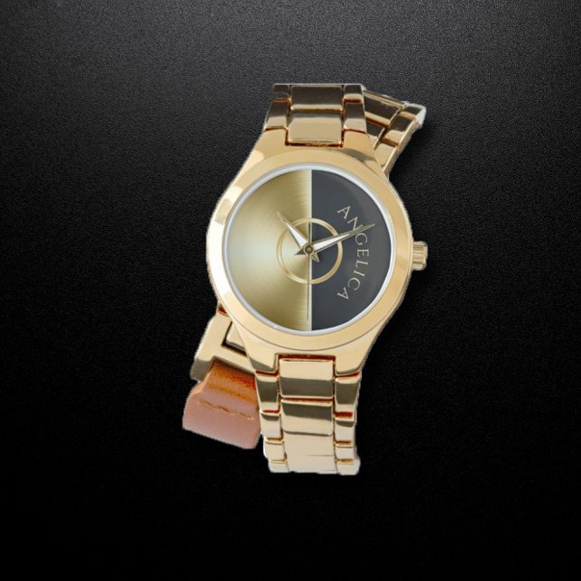 personalised gold and black bracelet watch (Creator Uploaded)
