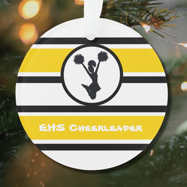 Personalised Gold and Black Cheerleader Ornament (Creator Uploaded)