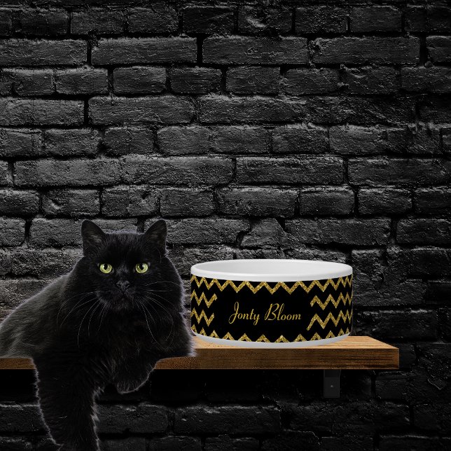 Personalised Gold And Black Chevron Glitter Pet (Creator Uploaded)