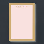 Personalised Gold and Blush Pink Post-it Notes<br><div class="desc">Treat yourself to some pretty personalised Post-It Notes or surprise that special coworker with a personalised gift. This Post-It Notes pad is in a long rectangular shape with a blush pink background inside a gold coloured frame. Matching gold text spell out a name or your own custom message. Just just...</div>