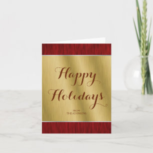Personalised Gold and Red Elegant Holiday