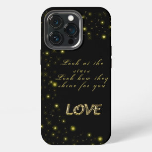 Personalised Gold and sparkles stars on black iPhone 13 Pro Case
