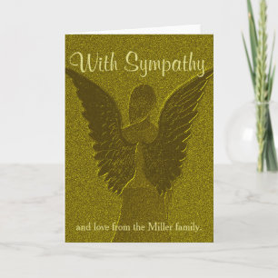 Personalised Gold Angel Sympathy Card