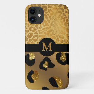 Personalised Gold & Black Animal Print Case-Mate i iPhone 11 Case