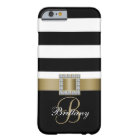 Personalised Gold, Black Bold Stripes Diamonds