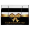 Personalised Gold, Black Bold Stripes Golden BOW
