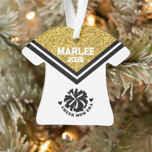 Personalised Gold & Black Cheer Mum Ornament