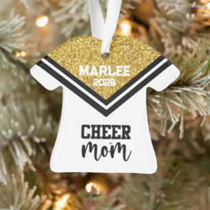 Personalised Gold & Black Cheer Mum Ornament