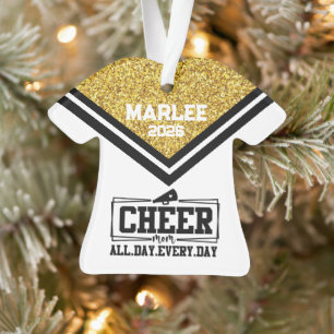 Personalised Gold & Black Cheer Mum Ornament