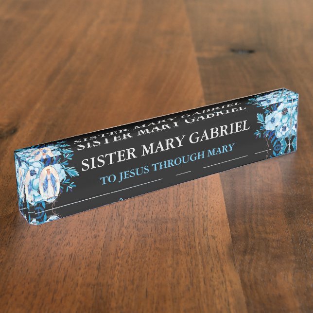 Personalised Gold Black Custom Name Plate (Side)