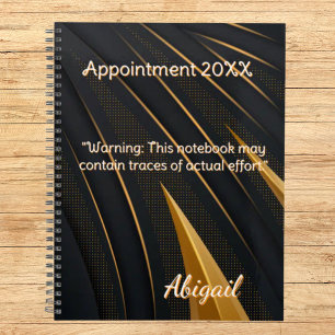 Personalised Gold Black Dot Pattern Appointment  Planner