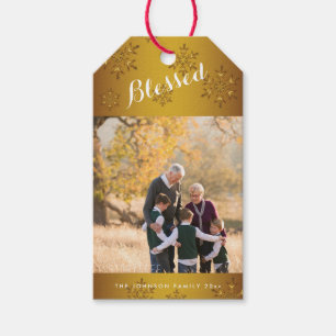 Personalised Gold Blessed Christmas Gift Tags