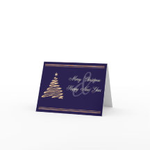 Personalised Gold Christmas Tree Card