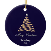 Personalised Gold Christmas Tree