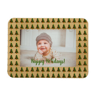 Personalised Gold Christmas Tree Magnet