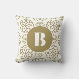 Personalised Gold Circle Pattern Monogrammed Cushion