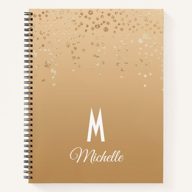 Personalised Gold Confetti Notebook (Front)