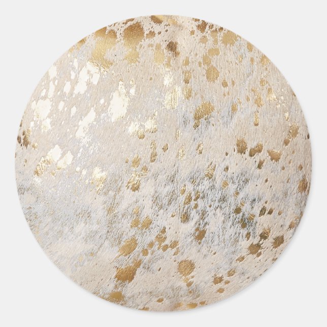 Personalised Gold Cowhide Print Sticker (Front)