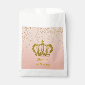 Personalised Gold Crown Birthday Favour Bags