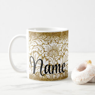 Personalised Gold Design Coffee Mug Cup