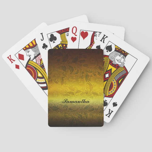 Personalised gold designplaying cards (Back)