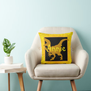 Personalised Gold Dinosaur Hide Cushion