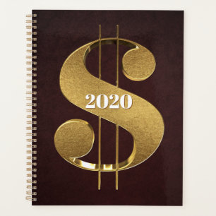 Personalised Gold Dollar Sign Planner