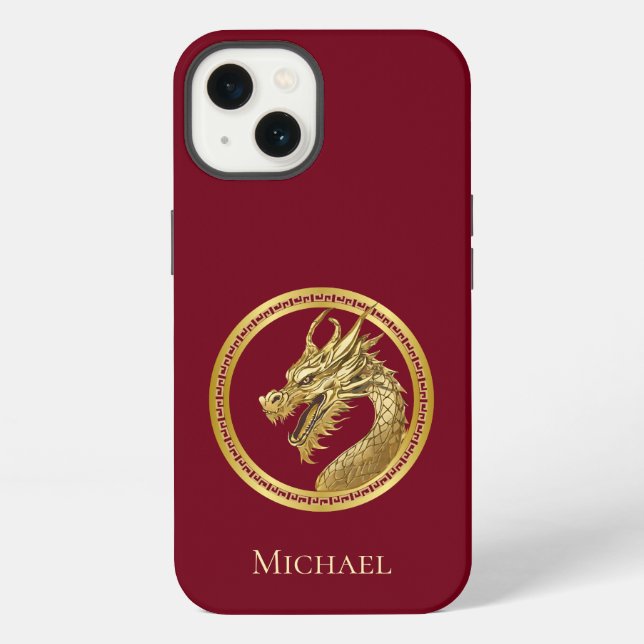 Personalised-Gold Dragon- iPhone Case (Back)