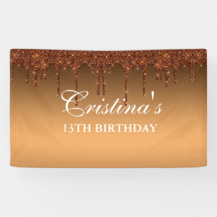 Personalised Gold Dripping Glitter Birthday Banner