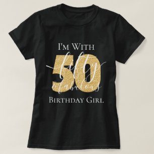 Personalised Gold Fifty Fabulous Birthday Glitter T-Shirt