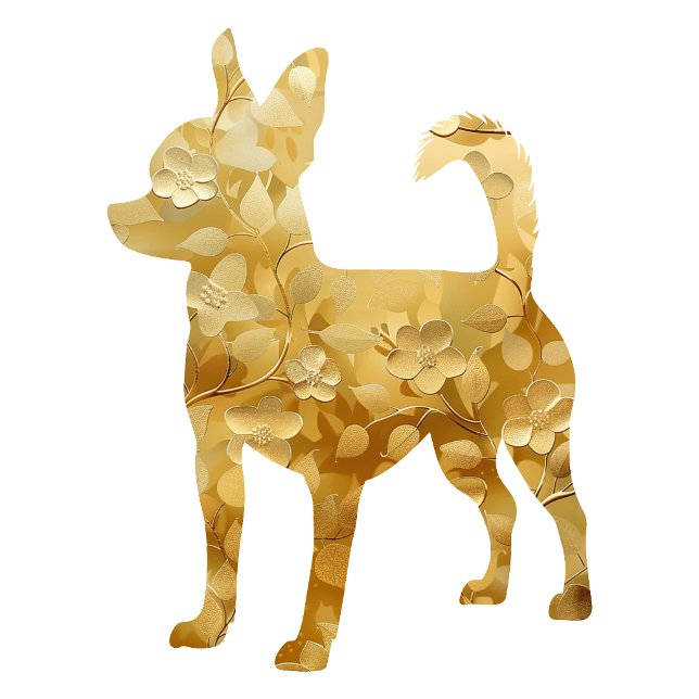 Personalised Gold Floral Chihuahua Return Address (Creator Uploaded)