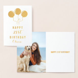 Personalised Gold Foil 21st Birthday Greeting Card