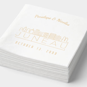 Personalised Gold Foil Juneau Wedding Napkins