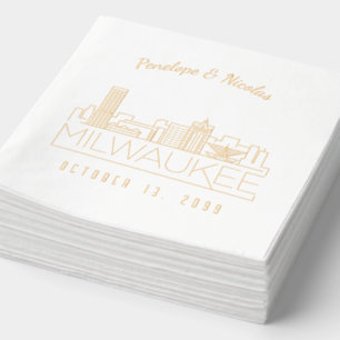 Personalised Gold Foil Milwaukee Wedding Napkins