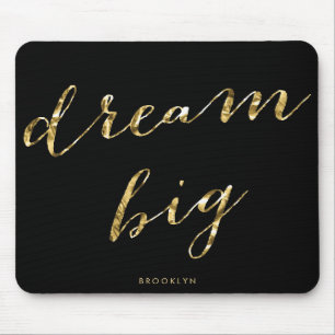 Personalised Gold Foil Mouse Pads Black