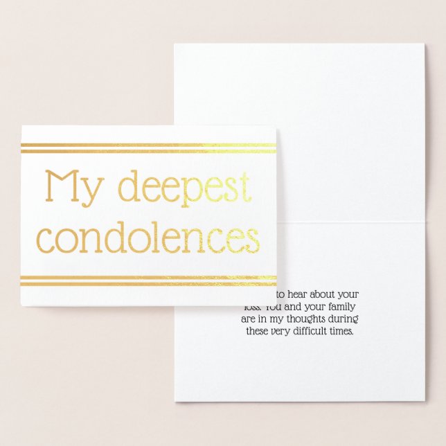 Personalised Gold Foil Sympathy Card (Display)