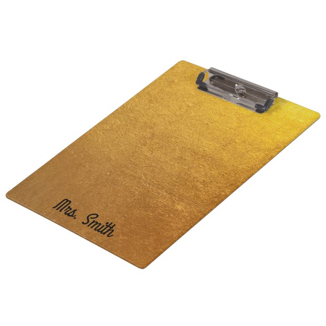 Personalised Gold Foil Tone Clipboard (Angled)