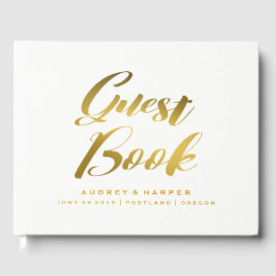 Personalised Gold Foil Wedding Guest Book