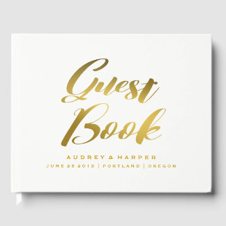 Personalised Gold Foil Wedding Guest Book