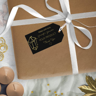 Personalised Gold Foil White Black Gift Tags