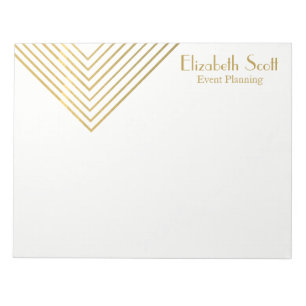 Personalised Gold Geometric Design Business Notepad