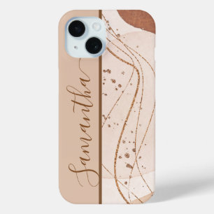 Personalised Gold Glitter Abstract iPhone 15 Case