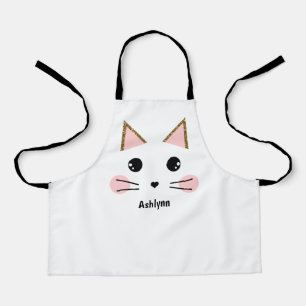 Personalised Gold Glitter Cat Apron