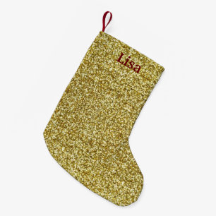 Personalised Gold Glitter Christmas Stocking