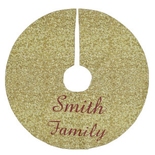Personalised Gold Glitter Christmas Tree Skirt
