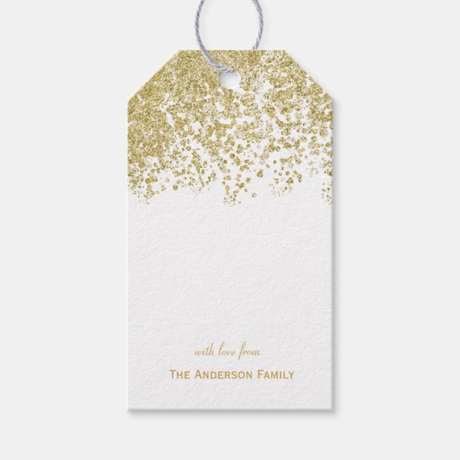 Personalised Gold Glitter Gift Tags (Front)