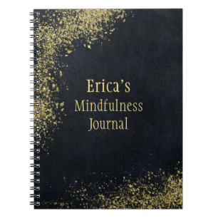 Personalised Gold Glitter Mindfulness Notebook