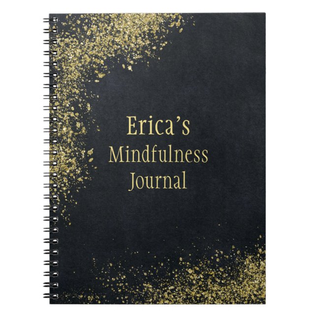 Personalised Gold Glitter Mindfulness Notebook (Front)