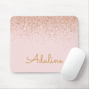 Personalised Gold Glitter Monogram Name Mouse Mat